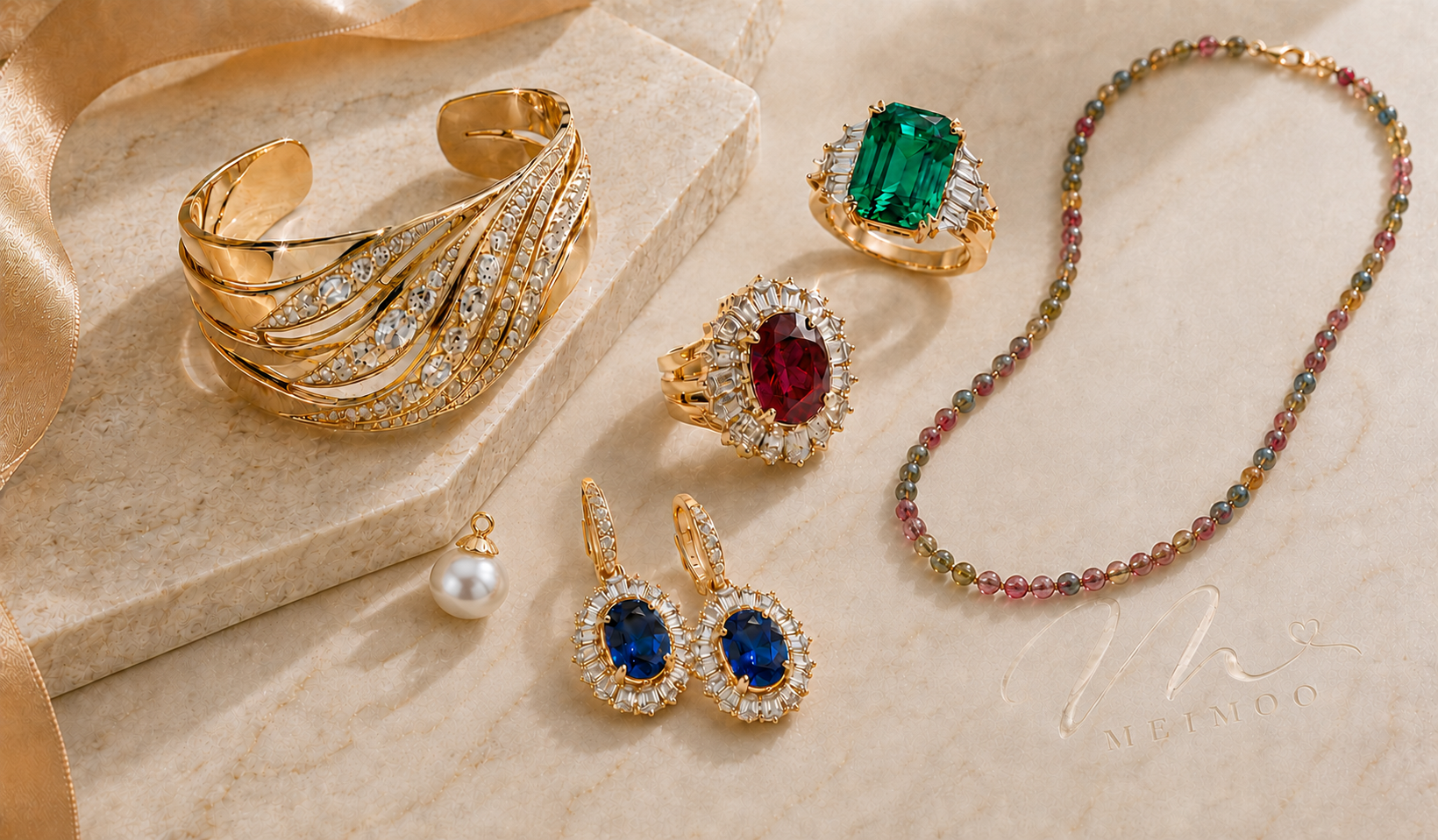 MEIMOO gold, gemstone and tourmaline jewelry